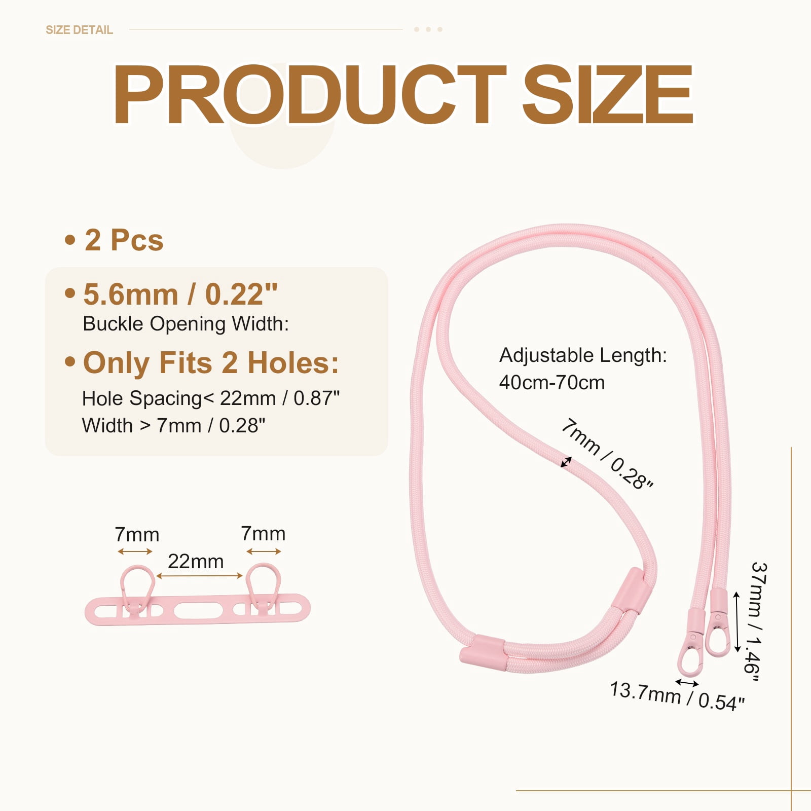 Uxcell 2Set Phone Lanyard (Light Pink) - Adjustable Anti Theft, Phone Strap Crossbody Neck Strap with Tether Tabs Most Smartphones, Fits Travel Essentials