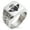 Silver, variant on Stainless Steel Celtic Claddagh Unity Geometric Pattern Biker Style Polished Ring
