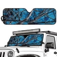 thumbnail image 2 of Uorisanigo Windshield Sun Shade, Blue Hunting Camo Forest Windshield Sunshade Heat Shield for Jeep Wrangler, 52.95 in *16.14 in, Compatible with JK JKU TJ 2 Door / 4 Door, Esay to Install, 2 of 7