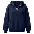 thumbnail image 4 of felwors Girls Sweatshirt Half Zipper Long Sleeve Pullover Quarter Zip Hoodie for Teen Girls 2026 Fall Fashion Preppy Clothes (Navy,13-14 Years), 4 of 4
