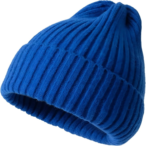 TELOLY Unisex Beanie Hat Cable Ribbed Knit Fisherman Hat Cold Weather Winter Ski Hat Warm Cuffed Caps