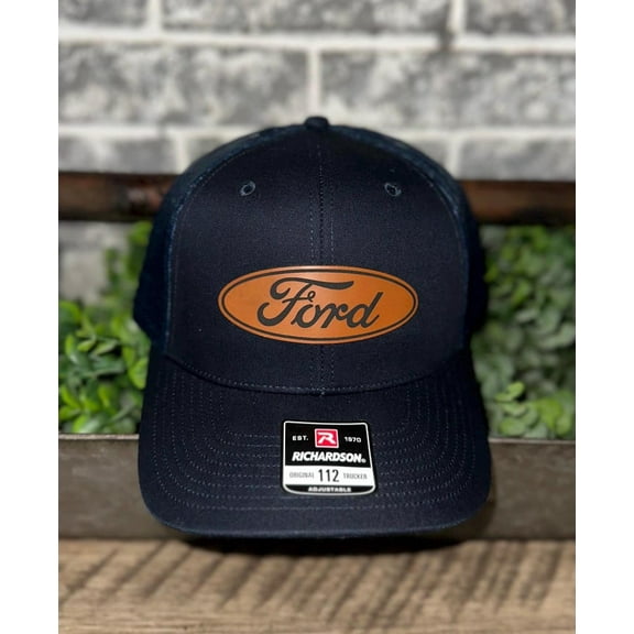 Richardson 112 SnapBack Ford patch trucker hat.