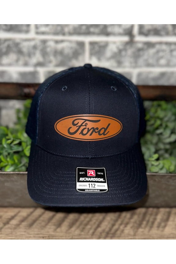 Richardson 112 SnapBack Ford patch trucker hat.