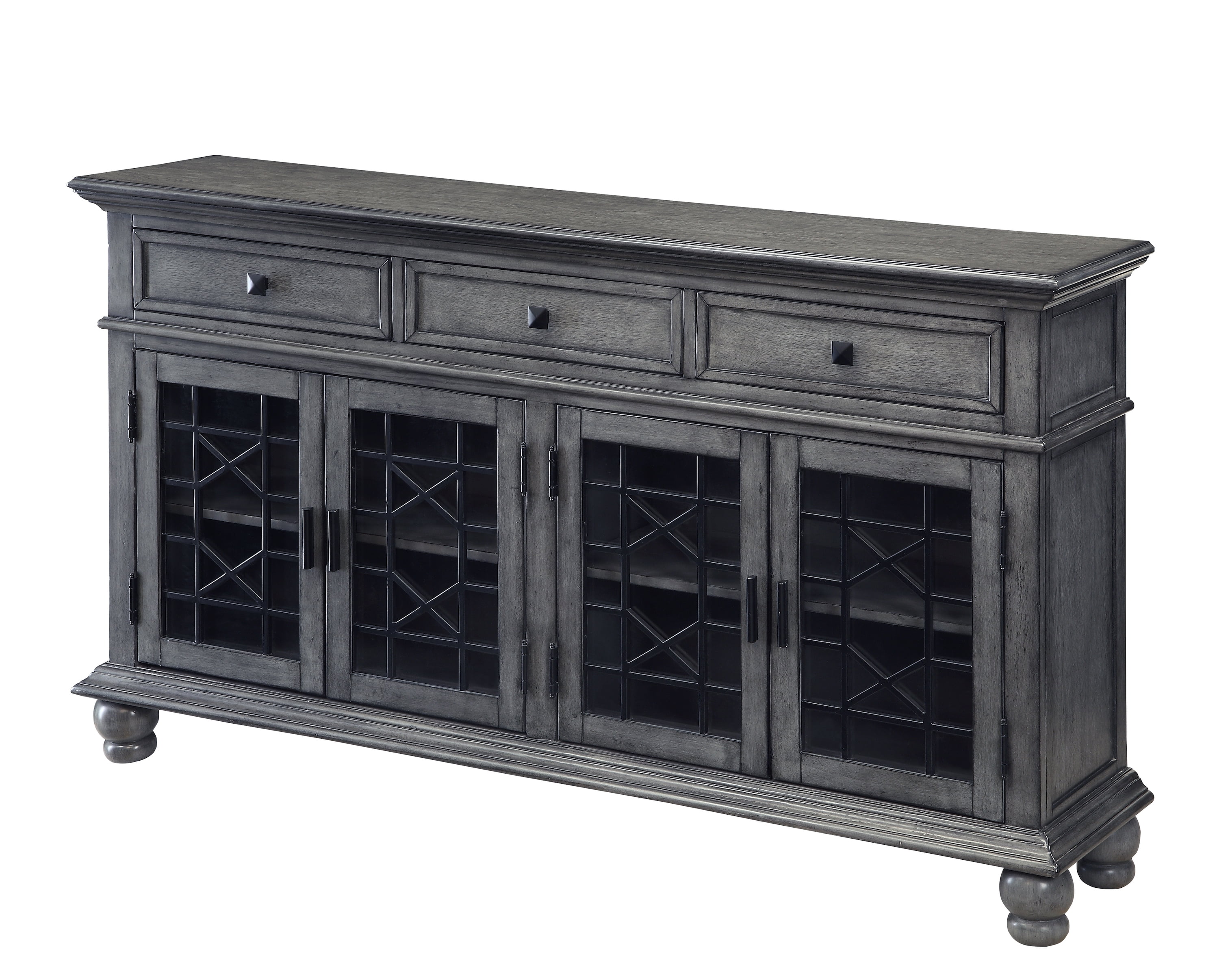 Kino Burnished Grey Three Drawer Four Door Credenza