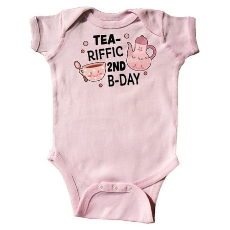 

Inktastic Tea-riffic 2nd Birthday with Teacup and Pot Gift Baby Girl Bodysuit
