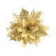 thumbnail image 2 of 10x simulación de flor de pascua Artificial, corona de flores navideñas, decoración navideña de flores artificiales para fiestas y vacaciones Dorado, 2 of 8