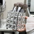 thumbnail image 5 of Shiny Silver Crystal Makeup Storage Cup, Multi-Use Makeup Brush Holder & Desk Pencil Organizer for Vanity Countertop, 5 of 6