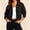 Black, variant on Women's Military Safari Cropped Jackets Button Down Lightweight Oversized Utility Anorak Coat with Pockets Black XL(XL)