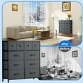thumbnail image 7 of DEXTRUS Fabric Dresser with 10 Drawers with Sturdy Steel Frame, Wooden Top for Bedroom, Gray, 7 of 7