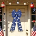 thumbnail image 4 of 4th of July Bow for Wreath - American Flag Star Bow with Streamers Creative Ornamentfor Indoor Outdoor Tree Topper Independence Day Party Decoration,22.83x11.02 Inch, 4 of 7