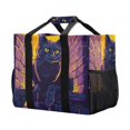 thumbnail image 2 of WOBOGO Purple Dusk Cat Pattern Tote Shopping Bag Reusable Heavy Duty Durable Foldable Washable 15.4×12.8×9.8in, 2 of 8