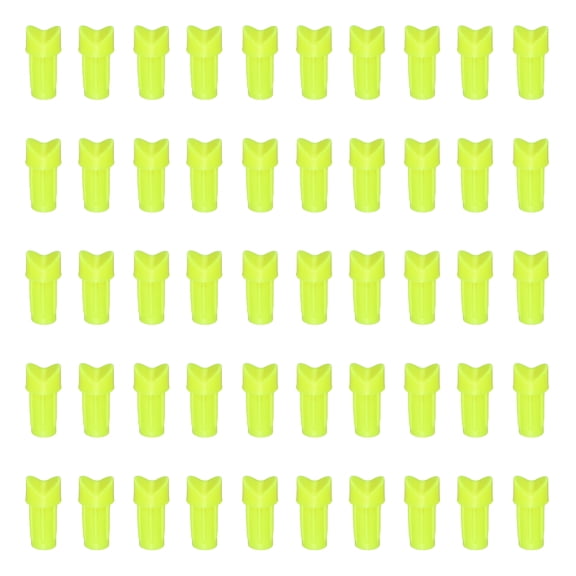 Uxcell Plastic Arrow Nocks, Half Moon Nocks Glue on Replacement Arrow Tail-Fitting For (DIY Hunting/Compound/Recurve Bow/Compound Bow) 7.6MM/0.3" ID & 50 Pcs & Plastic & Yellow