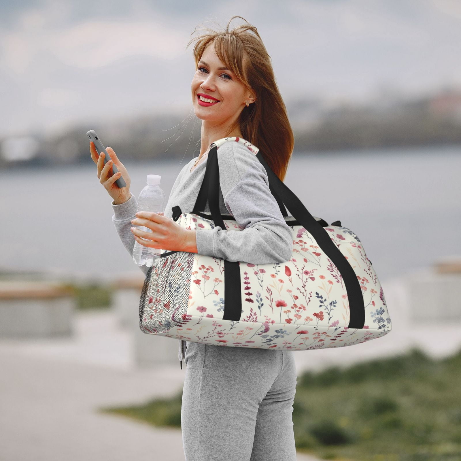 Fuzoiu Wildflower Watercolor 3 Print Travel Duffle Bag,Carry On Tote Bags,Duffel Bag,Sport Gym Bag, Hospital Bag for Labor and Delivery, Overnight Bag,Luggage Bag
