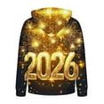 thumbnail image 4 of Happy New Year Celebrations Hoodie for Men Flannel Long Sleeve Sweatshirts Holiday Sweater Outfits, 4 of 5