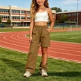 thumbnail image 2 of Wxirdiow Kids Baggy Cargo Pants Girls Hiking Cargo Pants Waterproof Convertible Zip-Off Outdoor Kids Baggy Pants Khaki Size,7-8 Years, 2 of 6