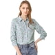 thumbnail image 1 of Camisa Floral con Botones Allegra K Azul M, 1 of 6