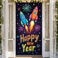 thumbnail image 5 of Colorful Space Rocket New Year Celebration Banner for Holiday Party Festive Event Indoor Decoration, 5 of 9