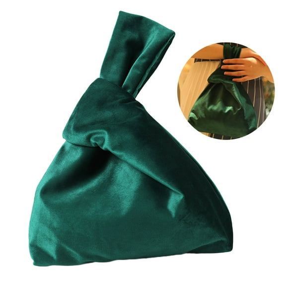 MIPCASE Clutch Bag for Women Knot Bag Flannel Dark Green 1Set for Work
