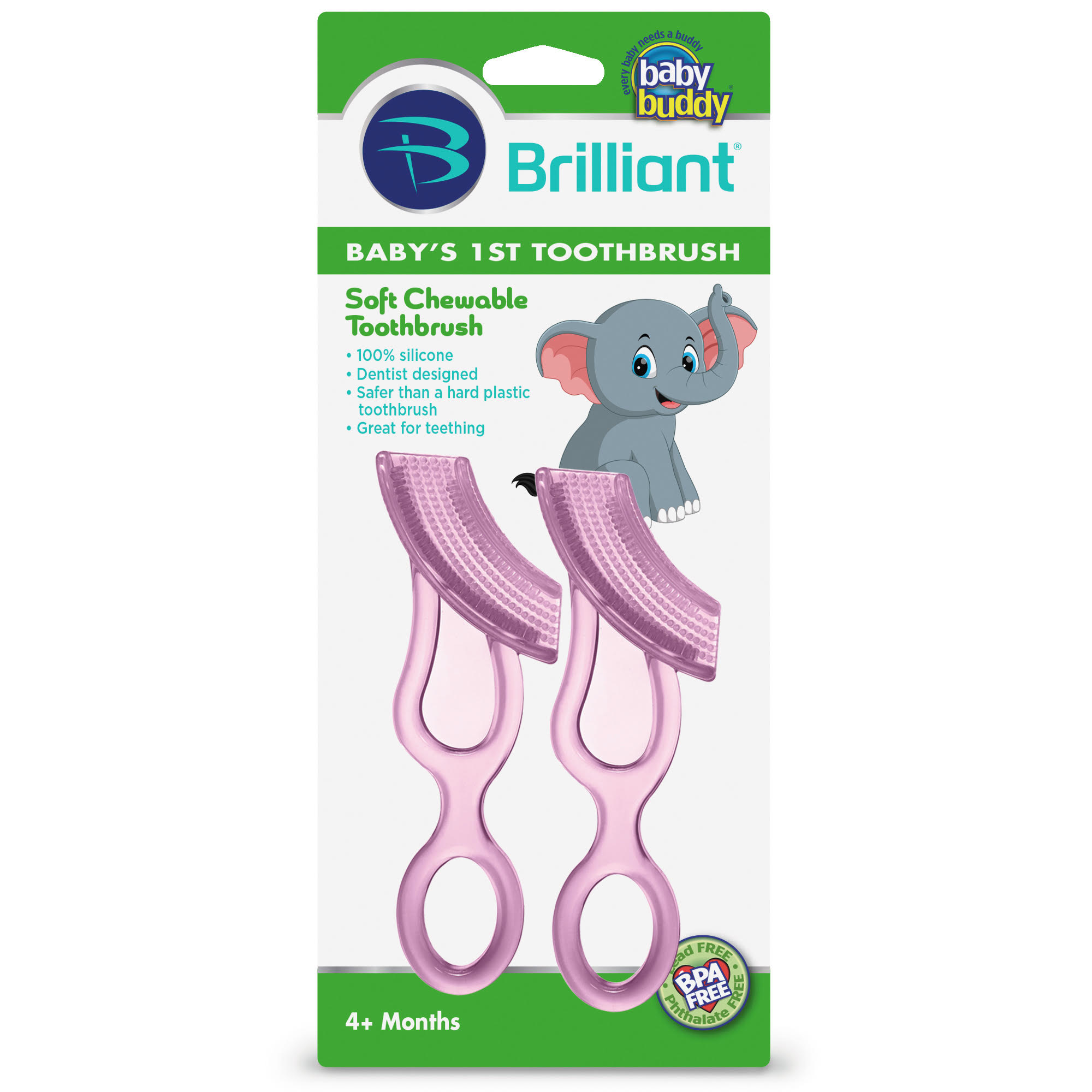Brilliant by Baby Buddy Baby's 1st Toothbrush Chewable Silicone