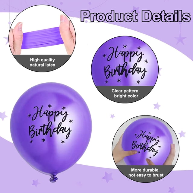 Assorted Purple, Confetti Balloons 12 Inch Multicoloured with Easy Inflate - Air or Helium, Perfect for Children's Gatherings