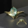 thumbnail image 4 of Natural Moss Agate Ring, 18K Gold over Silver Curved Ring for Women, 4 of 7
