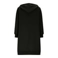 thumbnail image 4 of Long Zip Up Hoodie Women Oversized Zip Up Knee Length Tunic Sweatshirts Fall Casual Long Sleeve Hooded Jackets with Pockets 2025 Winter Option Black L, 4 of 9