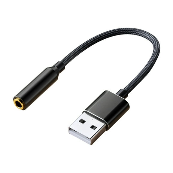 USB to 3.5mm Jack Audio Adapter USB to Audio Jack Adapter Headset USB A to 3.5mm Female External Stereo Sound Card A,1 x USB to 3.5mm Jack Audio Adapter,Black
