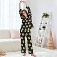 thumbnail image 5 of FORMRS Womens Pajama Set Long Sleeve Top and Pants with Pockets Soft Comfy Lounge Sleepwear, Sizes S-2XL, Black Volleyball Pattern, 5 of 7