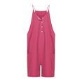thumbnail image 7 of CQONEPT Summer Jumpsuits for Womens Casual Loose Fit Sleeveless Shorts Leisure Trendy Rompers with Pockets Hot Pink L, 7 of 7