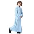 thumbnail image 2 of Boys Middle Muslim Pure Fashion Dresses And Long Topcoats Comfortable Blouse Boys Sweater Coat Tops Spring Fall Clothes Boys Button Down Shirt, 2 of 9