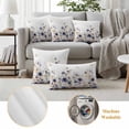 thumbnail image 6 of Purple Spring Floral Outdoor Waterproof Pillow Covers, Elegant Pastoral Flowers Watercolor Decorative Rectangle Throw Pillowcase Sofa Cushion Sham for Patio/Couch/Chair, 20"x12" 2 Pack, 6 of 8