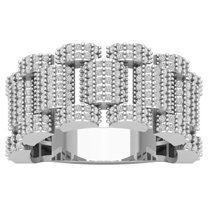 Araiya Fine Jewelry 925 Sterling Silver Round-shape Lab Grown Diamond Fashion Band Ring ( 1 2/5 cttw, D-F Color, VS Clarity) Size 8.5