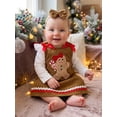 thumbnail image 6 of RUINIXCW Baby Girls Christmas Outfit Romper and Gingerbread Overall Dress Headband, 6 of 8