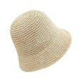 thumbnail image 4 of HJYCHN Women's Soft Straw Sun Hat Foldable Wide Brim Summer Beach Bucket Hat Breathable Crochet Design For Outdoor Travel Gardening Beige One Size, 4 of 5