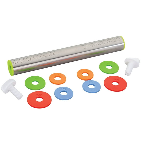 Stainless Steel Adjustable Rolling Pin with Rings