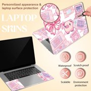 1set Laptop Skin Sticker Laptops Cover Decal Notebook PC Computer Universal Art Protector Reusable Waterproof Pixel Style Vinyl Notebooks Art Decals Fits 12-15.6 inch Pink Retro Game Pink