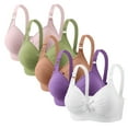 thumbnail image 1 of 5 Pack Bras for Women No Underwire Push Up Wireless Bra Seamless Bras Full Coverage Bralettes Lift Everyday Bras Plus Size, 1 of 5
