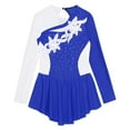thumbnail image 5 of DPOIS Kids Girls Shiny Rhinestones Roller Skating Dress Ballerina Dance Dress Royal Blue 14, 5 of 6