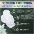 thumbnail image 4 of Ultra Thin Pads for Women, Organic Cotton Top Layer, with Wings, Unscented, Regular Absorbency, 42 ea, 4 of 9