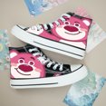 thumbnail image 1 of 2024 nuevos zapatos de lona de oso de fresa de punto de primavera y verano para niñas estudiantes lindos zapatos deportivos de oso tendencia de otoño, 1 of 5