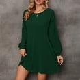 thumbnail image 2 of Baqcunre Sweater Dress for Women Autumn And Winter Women's Imitation Cotton Strip Skirt Knitted Long Sleeved Dress Sweater Dress Dresses for Women 2024 Summer Dresses for Women 2024 Green1 XL, 2 of 3