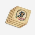 thumbnail image 3 of Dachshund and Flowers Foam Coaster Set of 4 3.5 in x 3.5 in, 3 of 5