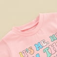 thumbnail image 5 of Bagilaanoe 2pcs Toddler Baby Girl Shorts Set Short Sleeve Letter Print T Shirt Tops + Shorts 12M 18M 24M 3T 4T 5T Kids Casual Summer Clothes, 5 of 8