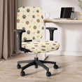 thumbnail image 6 of CHAQLIN Paw Print Swivel Chair Slipcover, Set of 2 Stretchable Office Chair Covers, Stain Resistant Polyester for High Back Gaming Chair, 6 of 8