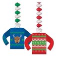 thumbnail image 2 of Beistle Club Pack of 24 Ugly Sweater Dangler Christmas Hanging Decorations 30", 2 of 2