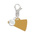 thumbnail image 2 of Delight Jewelry Acrylic 3/4" Goldtone Megaphone - Silvertone Clip on Charm with Clear Crystal Drop, 2 of 4