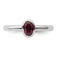 thumbnail image 3 of Sterling Silver Oval Rhodolite Garnet Ring, 3 of 5