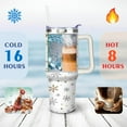 thumbnail image 4 of White Golden Snowflakes 40 Oz Tumbler with Handle Lid and Straw Stainless Steel Double Walled Vacuum Insulated Cup Merry Christmas Gifts Tumbler for Women Men Friends Outdoor Indoor, 4 of 6