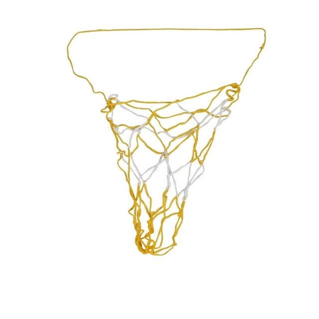 Unique Bargains Nylon Net Mesh Carrying Basketball Container Soccer Holder Ball Bag White Yellow