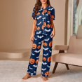 thumbnail image 2 of Halloween Pajamas Halloween Printed Short Sleeve Long Pants Pajamas for Women Set, 2 of 6